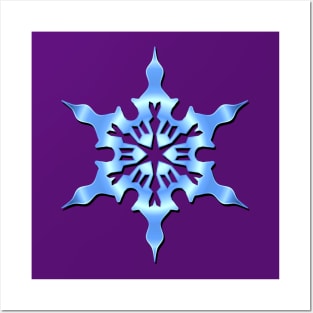 Blue Snowflake Posters and Art